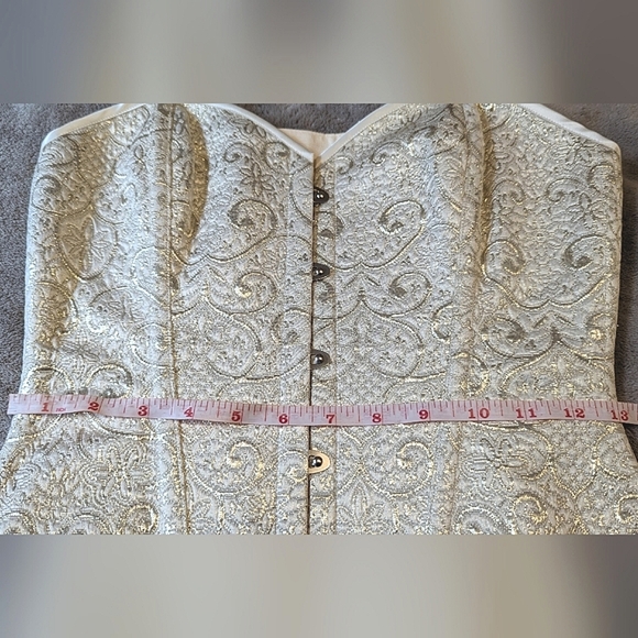 Bridal steel boned corset - gold beige - Picture 8 of 13